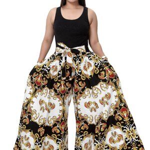 Ankara Print Wide Leg Pants w/ Matching Headwrap  Versace Inspired